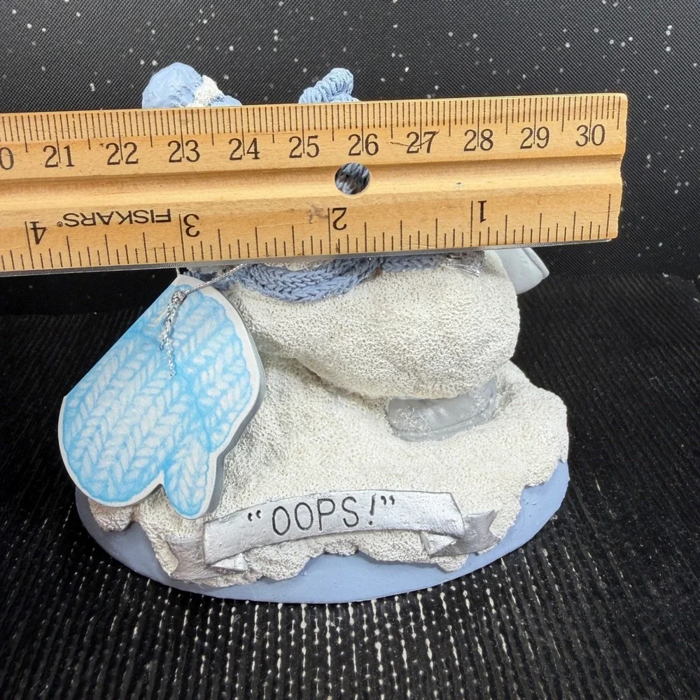 Snow Buddies Oops Snowman Ice Skating Figurine Encore Group Blue White 4in